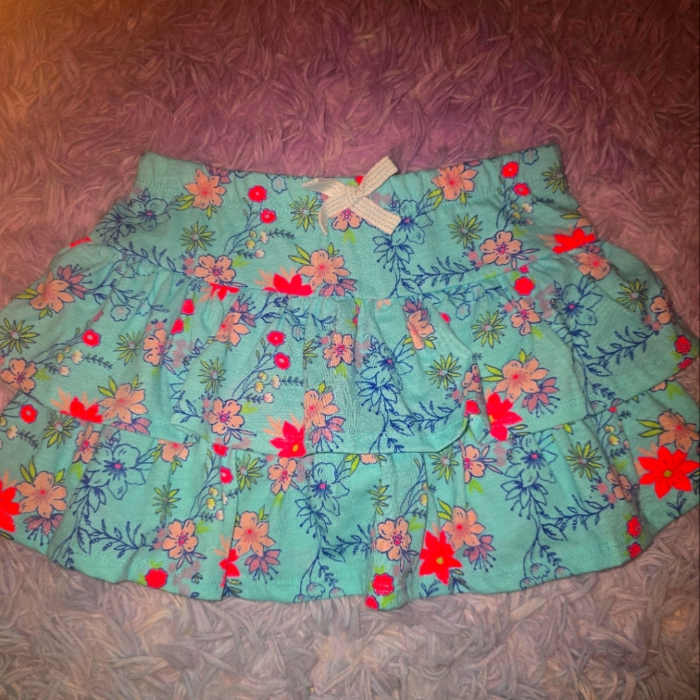 Cynthia Rowley Girls Floral Blue Skirt 5/6 Small